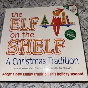 Vtg CCA & B Elf on a Shelf Boy 12 In Doll Brown Hair Blue Eyes With Book In Box